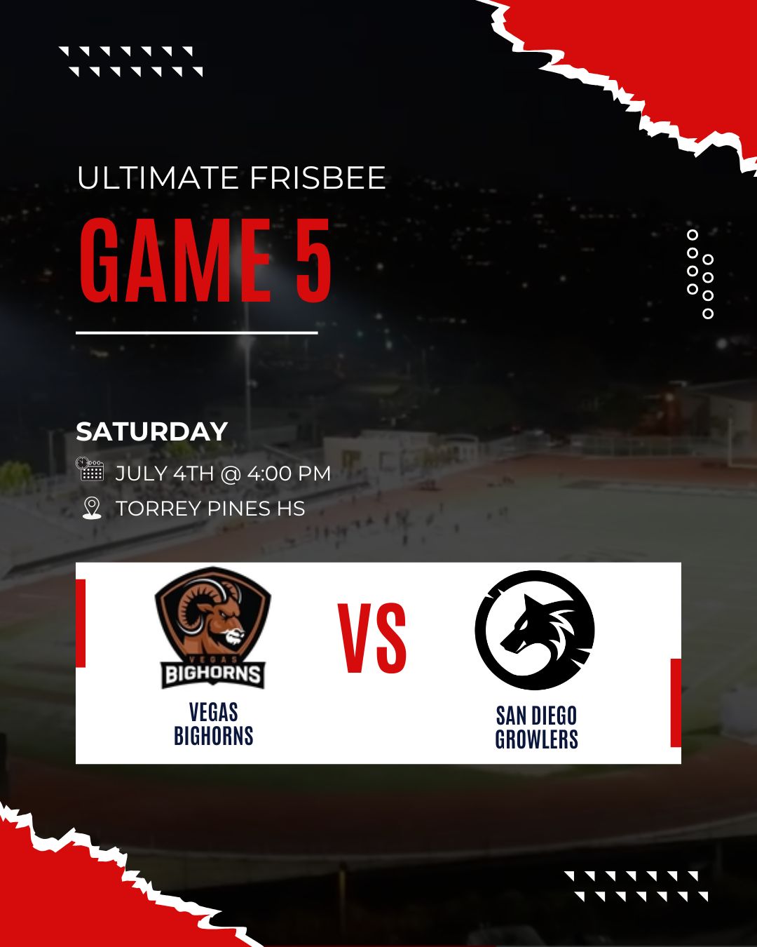 San Diego Growlers vs Las Vegas Bighorns 2026